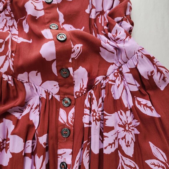 Free People The Perfect Sundress in Watermelon Combo Floral Maxi Red NWT SIZE M - Picture 12 of 13